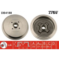 DB4188 TRW Гальмівний барабан