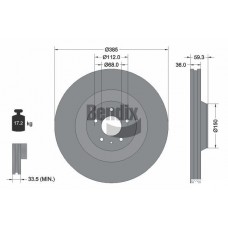BDS2062 BENDIX Braking Гальмівний диск