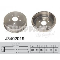J3402019 NIPPARTS Гальмівний барабан