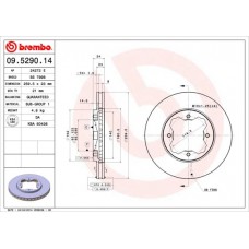 09.5290.14 BREMBO Гальмівний диск