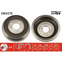 DB4278 TRW Гальмівний барабан