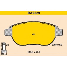 BA2229 BARUM КомплеК т гальмівних колодок, дискове гальмо