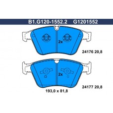 B1.G120-1552.2 GALFER Комплект гальмівних колодок дисковий гальм