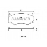 DBP180 DANAHER Комплект гальмівних колодок дисковий гальм