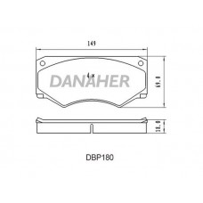 DBP180 DANAHER Комплект гальмівних колодок дисковий гальм