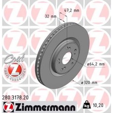 280.3178.20 ZIMMERMANN Гальмівний диск