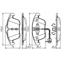 0 986 495 129 BOSCH Комплект гальмівних колодок дисковий гальм