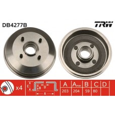 DB4277B TRW Гальмівний барабан