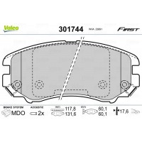 301744 VALEO Комплект гальмівних колодок дисковий гальм