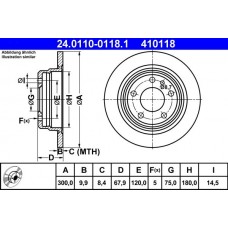 24.0110-0118.1 ATE Гальмівний диск