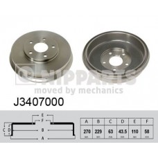 J3407000 NIPPARTS Гальмівний барабан