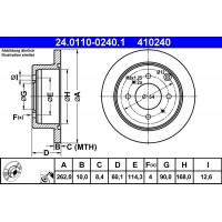24.0110-0240.1 ATE Гальмівний диск
