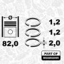 R1000100VR1 ET ENGINETEAM Комплект поршневих кілець