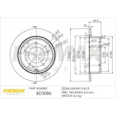 BD-5086 FREMAX Гальмівний диск