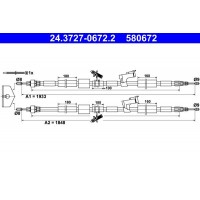 24.3727-0672.2 ATE Тросик, cтояночный тормоз