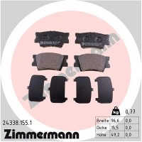 24338.155.1 ZIMMERMANN КомплеК т гальмівних колодок, дискове гальмо