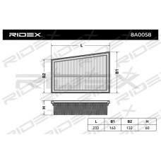 8A0058 RIDEX Повітряний фільтр