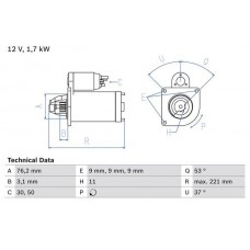 0 986 025 190 BOSCH Стартер