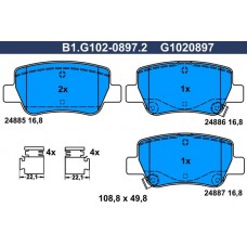 B1.G102-0897.2 GALFER Комплект гальмівних колодок дисковий гальм