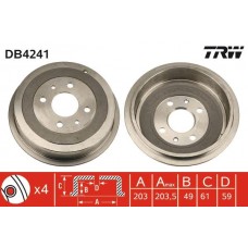 DB4241 TRW Гальмівний барабан