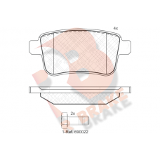 RB1855 R BRAKE Комплект гальмівних колодок дисковий гальм