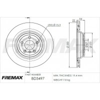 BD-3497 FREMAX Гальмівний диск