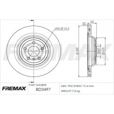 BD-3497 FREMAX Гальмівний диск