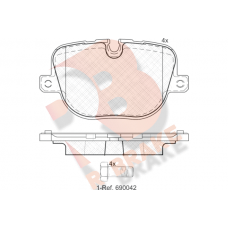 RB1952 R BRAKE Комплект гальмівних колодок дисковий гальм