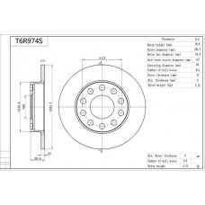 T6R974S AISIN Гальмівний диск