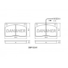 DBP132-01 DANAHER Комплект гальмівних колодок дисковий гальм