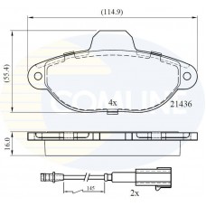 CBP22383 COMLINE Комплект гальмівних колодок дисковий гальм