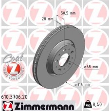 610.3706.20 ZIMMERMANN Гальмівний диск