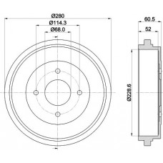 8DT 355 300-321 HELLA Гальмівний барабан