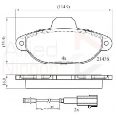 ADB22383 COMLINE Комплект гальмівних колодок дисковий гальм