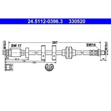 24.5112-0396.3 ATE Гальмівний шланг
