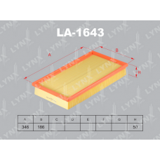 LA-1643 LYNXauto Повітряний фільтр