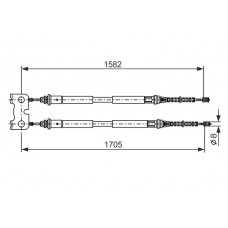1 987 477 834 BOSCH Тросик, cтояночный тормоз