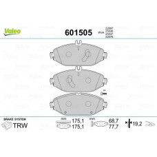 601505 VALEO КомплеК т гальмівних колодок, дискове гальмо