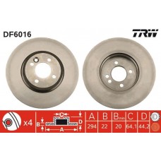 DF6016 TRW Гальмівний диск