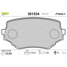 301534 VALEO Комплект гальмівних колодок дисковий гальм
