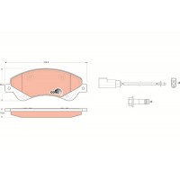 GDB1723 TRW Комплект гальмівних колодок дисковий гальм
