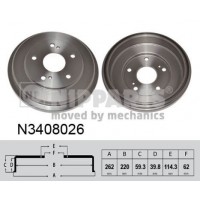 N3408026 NIPPARTS Гальмівний барабан