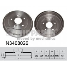 N3408026 NIPPARTS Гальмівний барабан