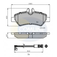 CBP21556 COMLINE Комплект гальмівних колодок дисковий гальм