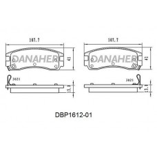 DBP1612-01 DANAHER Комплект гальмівних колодок дисковий гальм