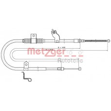17.2290 METZGER Тросик, cтояночный тормоз