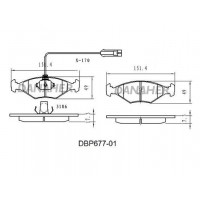 DBP677-01 DANAHER Комплект гальмівних колодок дисковий гальм