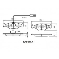 DBP677-01 DANAHER Комплект гальмівних колодок дисковий гальм