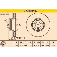 BAR30107 BARUM Гальмівний диск