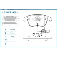 C11CR1005 CWORKS Комплект гальмівних колодок дисковий гальм